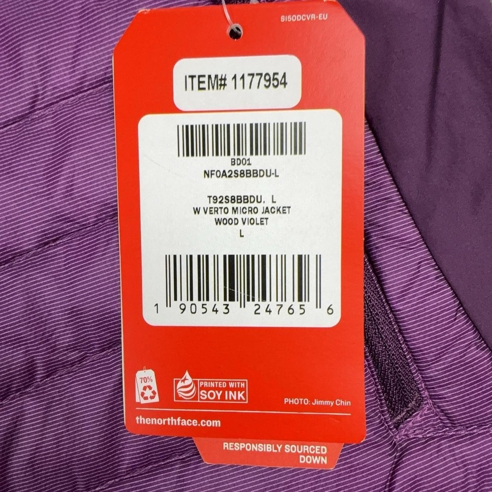 The North Face Verto Micro Down Jacket Womens L Purple Wood Violet NF0A2S8BBDU - Picture 3 of 13